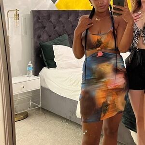 SHEIN Multicolor Tie-Dye Mini Dress